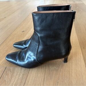 Madewell Dimes Kitten Heel Boot, True Black Crinkle 9